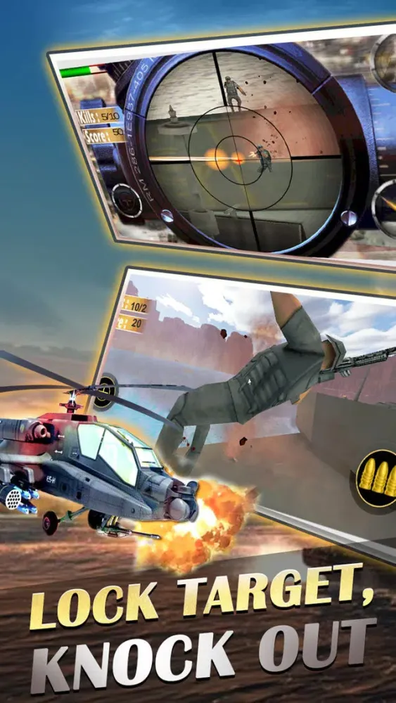 Capturas de tela do Sniper Gunship War 3D:Free airplane gun shooting games