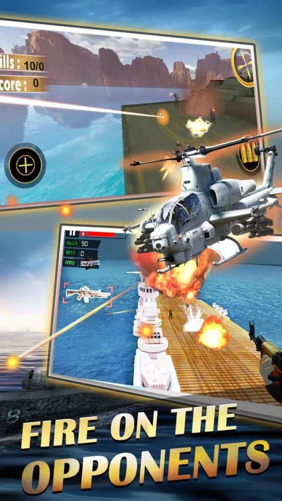 Capturas de tela do Sniper Gunship War 3D:Free airplane gun shooting games