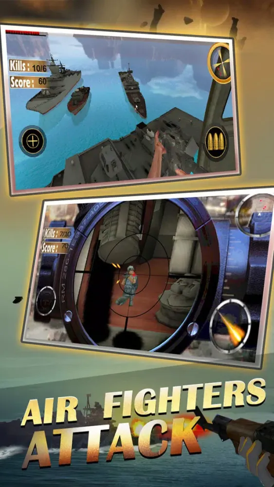 Capturas de tela do Sniper Gunship War 3D:Free airplane gun shooting games