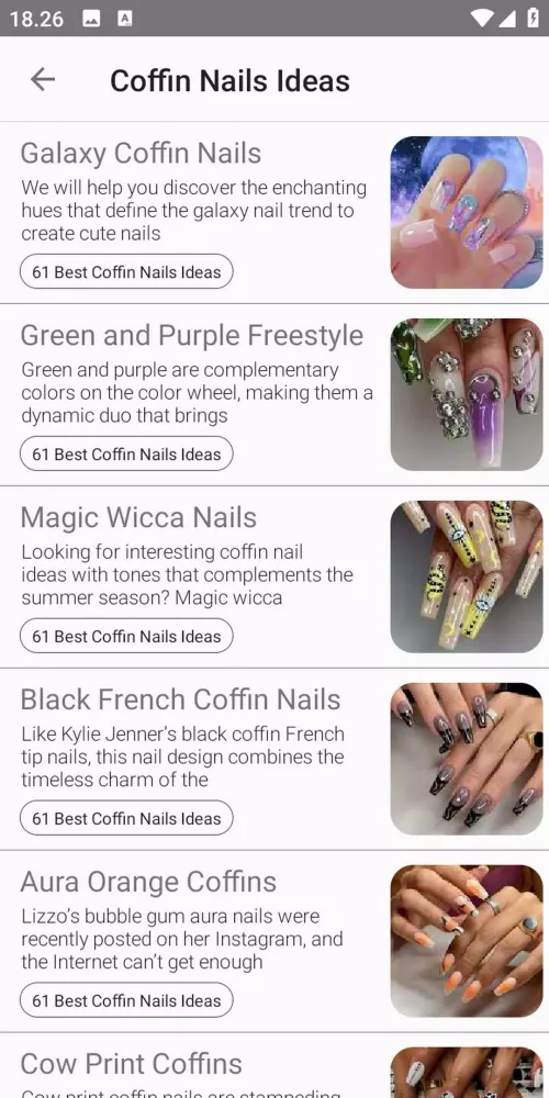 Tangkapan layar Coffin Nails - Nail Art