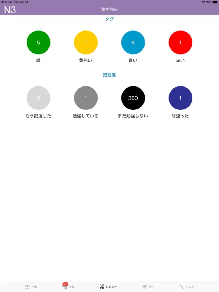 Capturas de tela do N3 Kanji Yomi iPad 