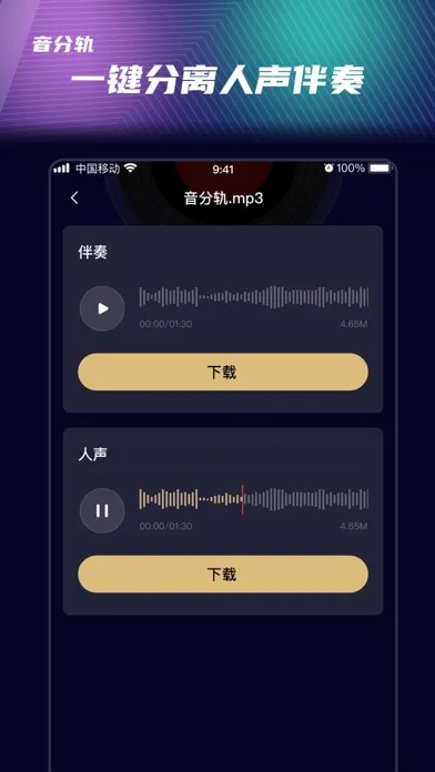 音分轨-AI人声分离&人声伴奏提取&视频转音频&视频消音 Screenshots