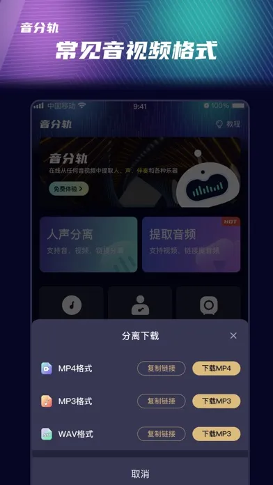 音分轨-AI人声分离&人声伴奏提取&视频转音频&视频消音 Screenshots