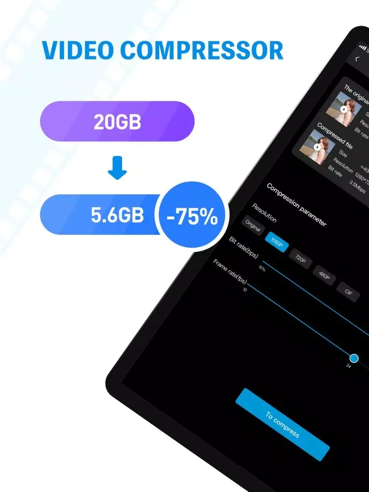 Video Compressor + iPad  Screenshots