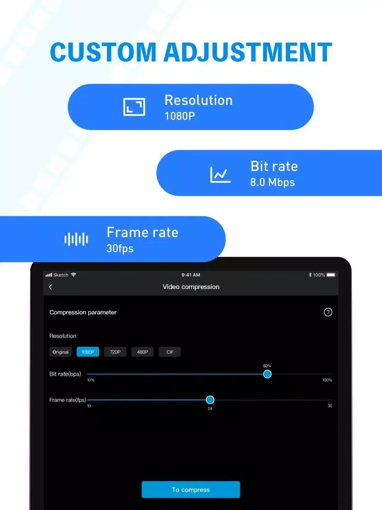 Video Compressor + iPad  Screenshots