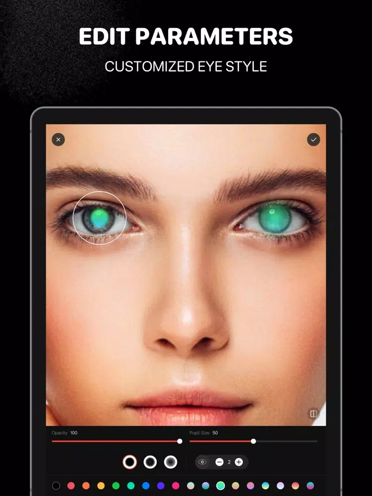 Tangkapan skrin Red Eye Corrector + iPad 