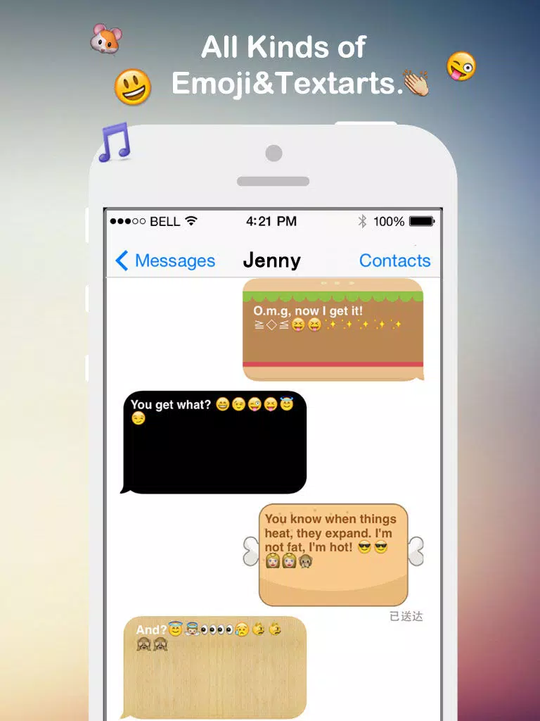 Fancy Message-Pimp Text with Emoji Keyboard, New Color Bubble and Textart FREE iPad 應用截圖