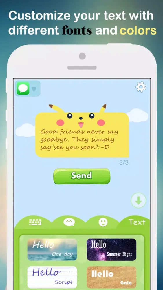 Fancy Message-Pimp Text with Emoji Keyboard, New Color Bubble and Textart FREE Screenshots