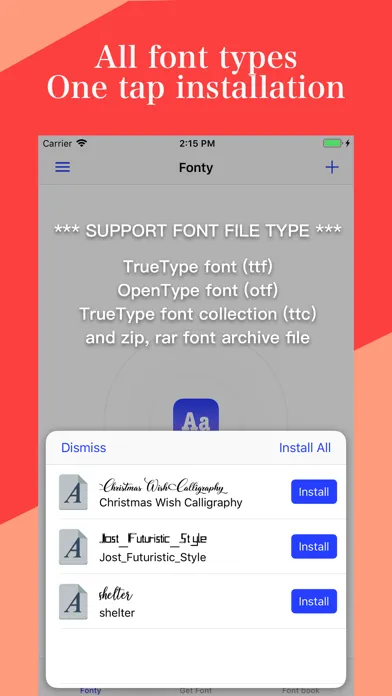 Tangkapan skrin Fonty - install any font
