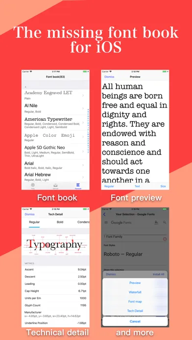 Tangkapan skrin Fonty - install any font