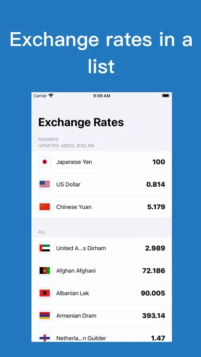 Easy Exchange Rate Screenshots
