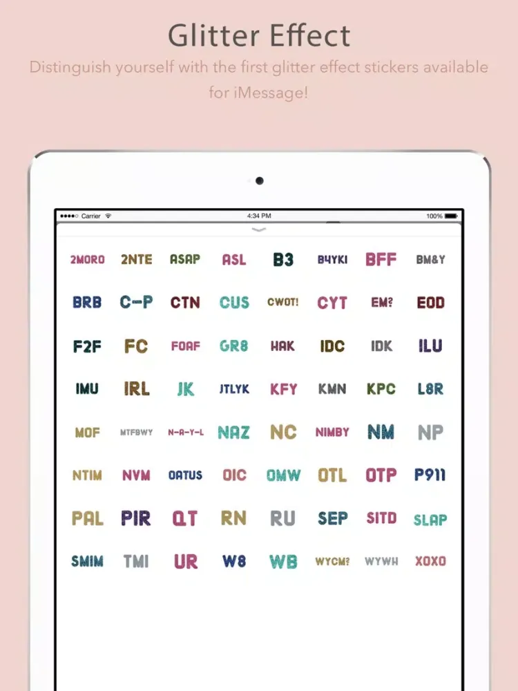 صور Glitter Text Message Stickers iPad 