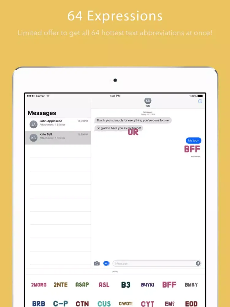 صور Glitter Text Message Stickers iPad 