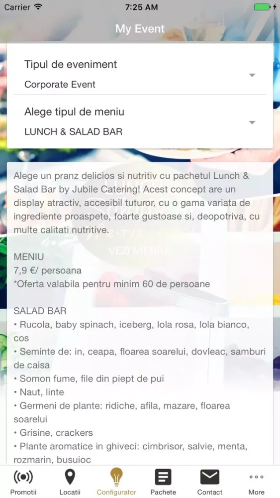 Jubile Catering Screenshots