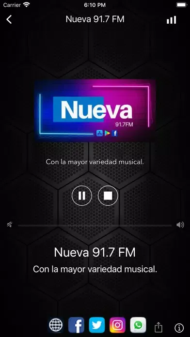 Capturas de tela do Nueva 91.7 FM