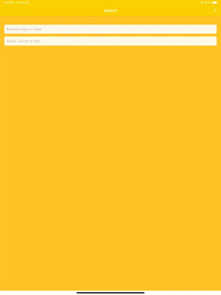 Tangkapan skrin Zimbabwe Yellow Pages iPad 