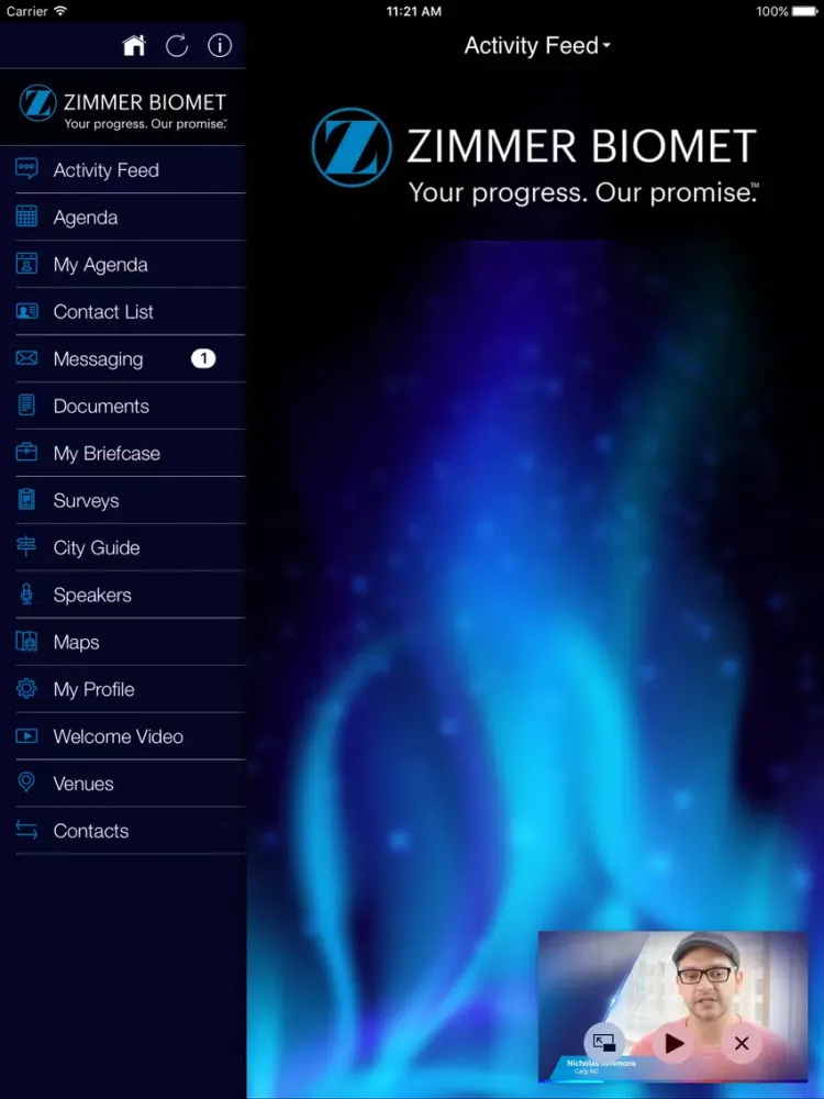 Captures d'écran de Zimmer Biomet Events iPad 