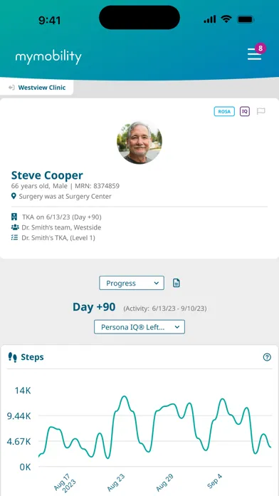 Скриншоты mymobility Clinician App