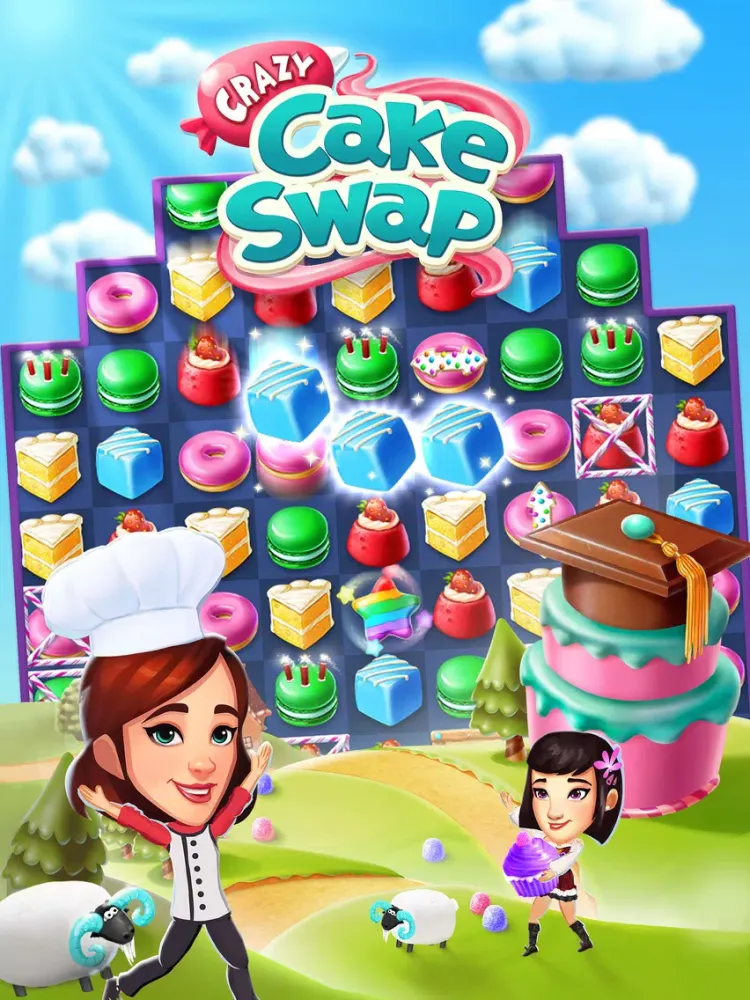 Crazy Cake Swap: Matching Game iPad  Screenshots