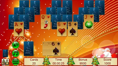 Tangkapan skrin Xmas TriPeaks Card Solitaire