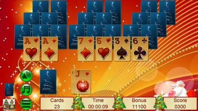 Tangkapan skrin Xmas TriPeaks Card Solitaire