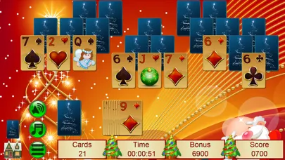 Tangkapan skrin Xmas TriPeaks Card Solitaire