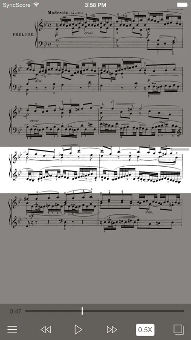 Tangkapan layar Bach Partitas - SyncScore