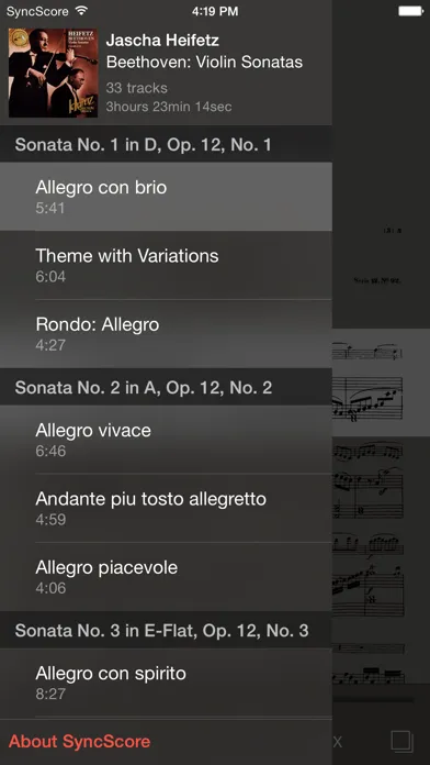 Capturas de tela do Beethoven - Violin Sonatas
