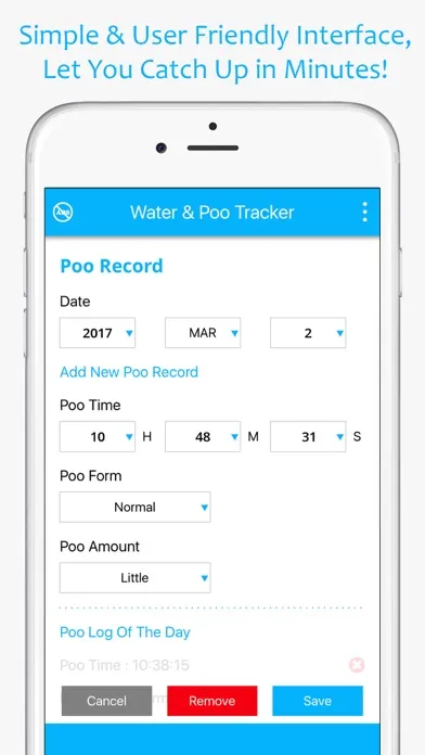 Water Reminder & Poo Tracker سکرین شاٹس