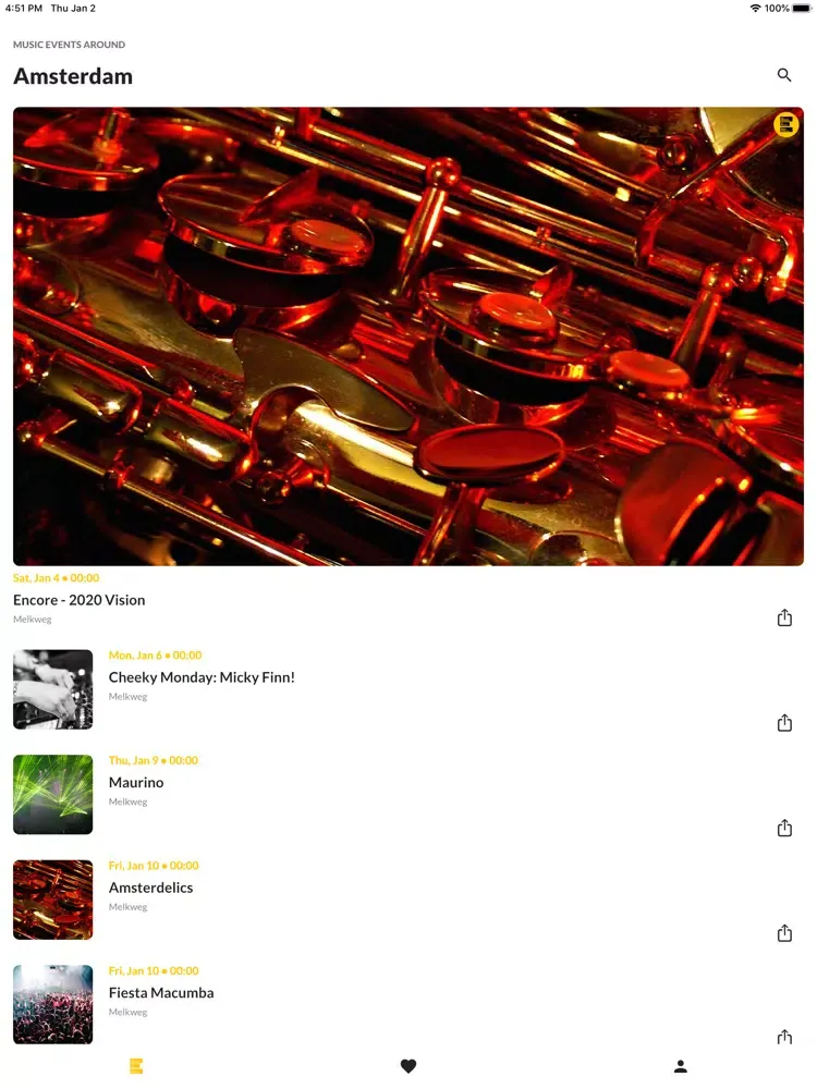 Zrzuty ekranu Eventgelist · Events discovery iPad 