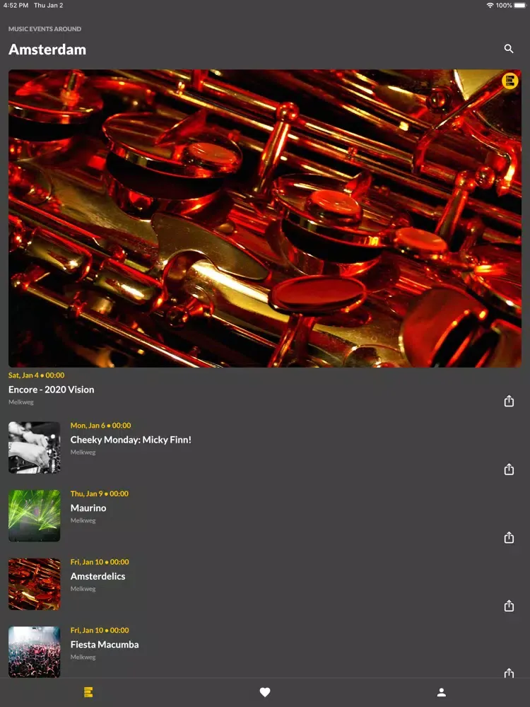 Zrzuty ekranu Eventgelist · Events discovery iPad 