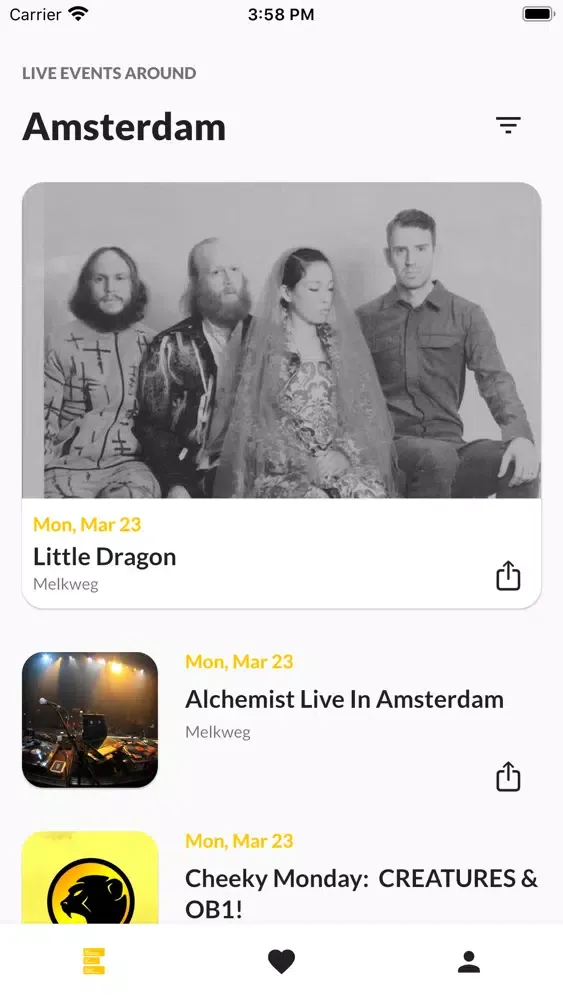 Zrzuty ekranu Eventgelist · Events discovery