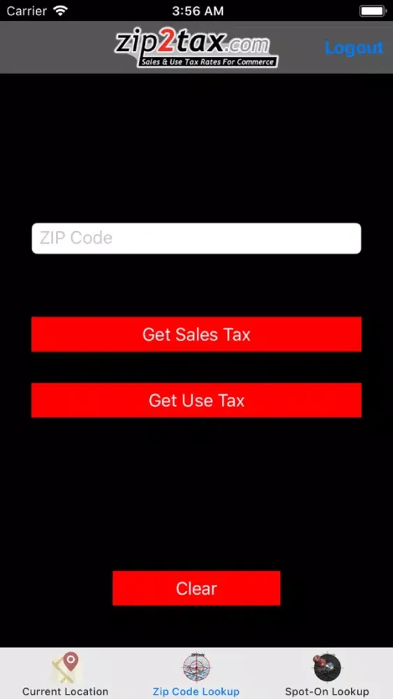 ภาพหน้าจอของ Zip2Tax Sales Tax Calculator