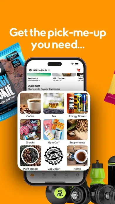 ZipCaff: Coffee +more Delivery Screenshots