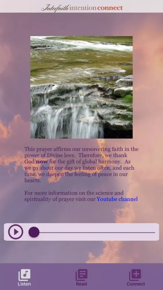 Capturas de tela do Interfaith Intention Connect
