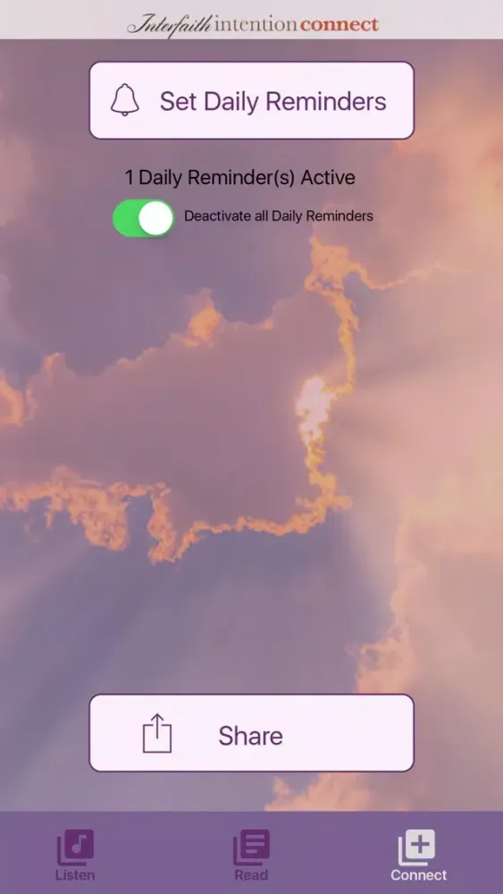 Capturas de tela do Interfaith Intention Connect