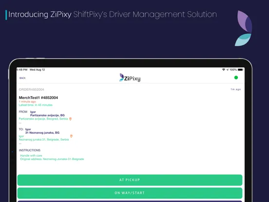 Zrzuty ekranu ZiPixy – Delivery by ShiftPixy iPad 
