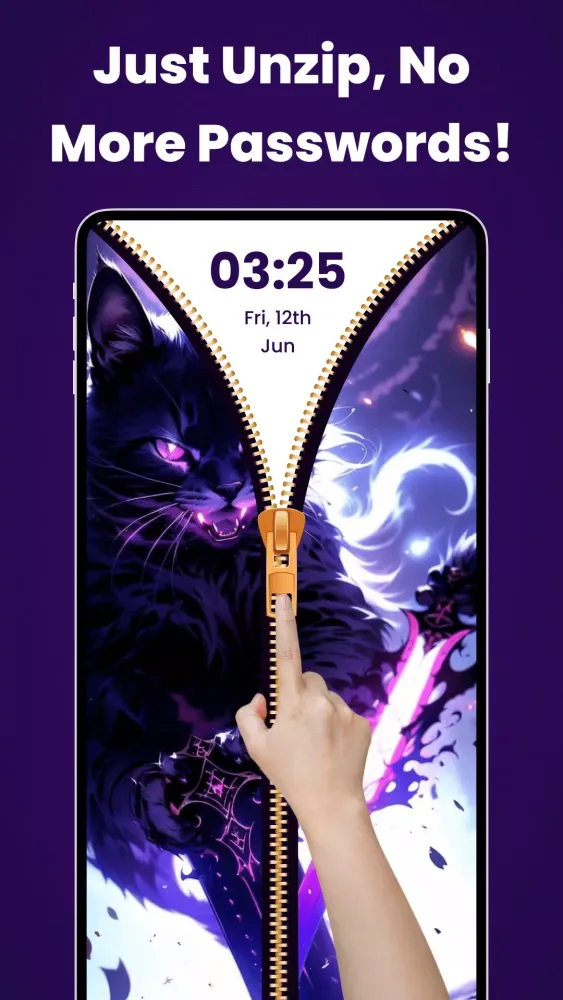 Capturas de tela do Zipper Lock Screen Wallpaper