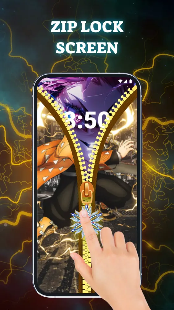 Screenshot di Secure Zipper Lock Screen