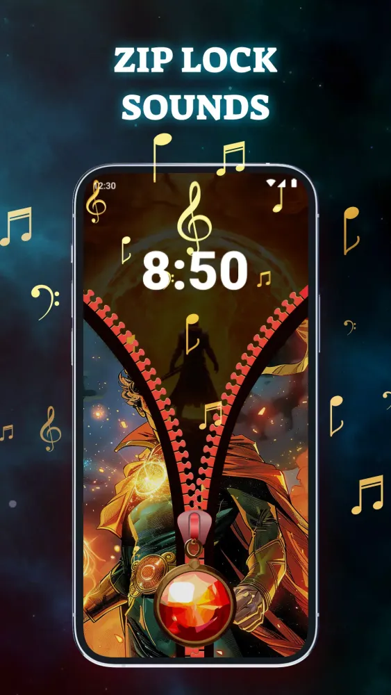 Screenshot di Secure Zipper Lock Screen