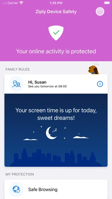 Zrzuty ekranu Ziply Device Safety