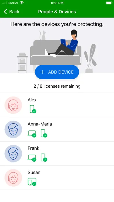 Zrzuty ekranu Ziply Device Safety