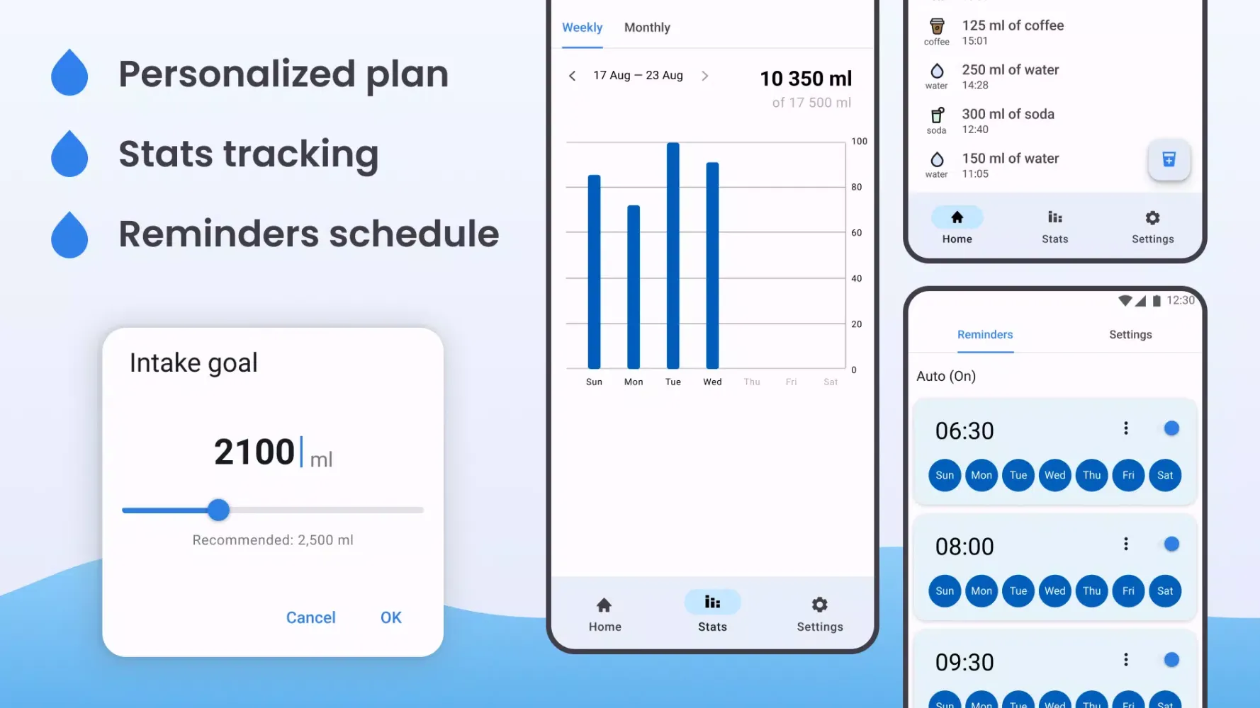 Captures d'écran de Water Tracker - Drink Reminder
