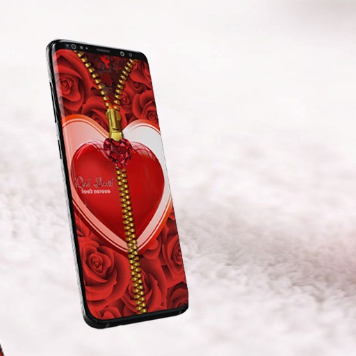 Heart zipper lock screen