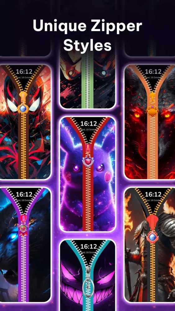 تصاویر Zipper Lock Screen