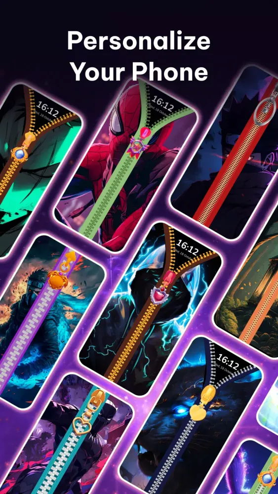 تصاویر Zipper Lock Screen