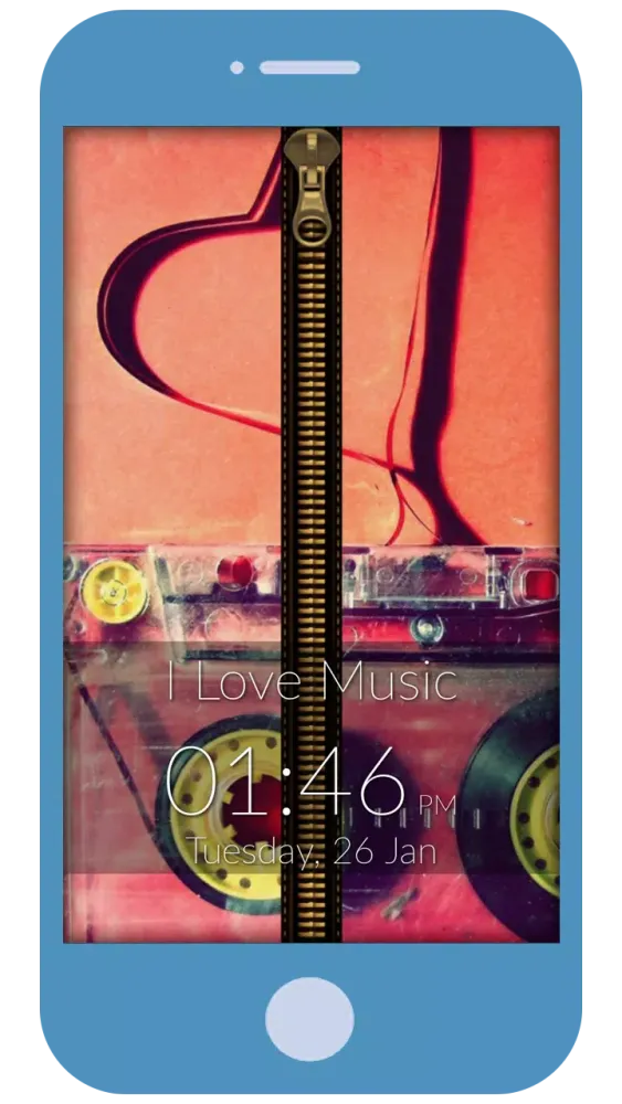 Music & Love Zipper LockScreen应用截图