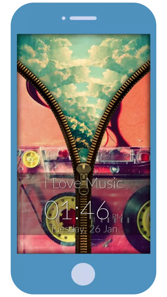 Music & Love Zipper LockScreen应用截图