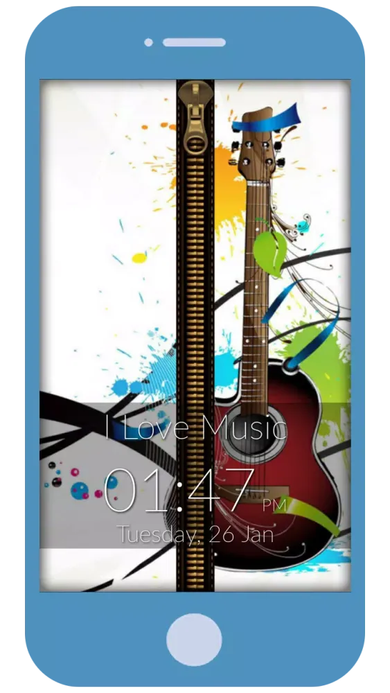 Music & Love Zipper LockScreen应用截图