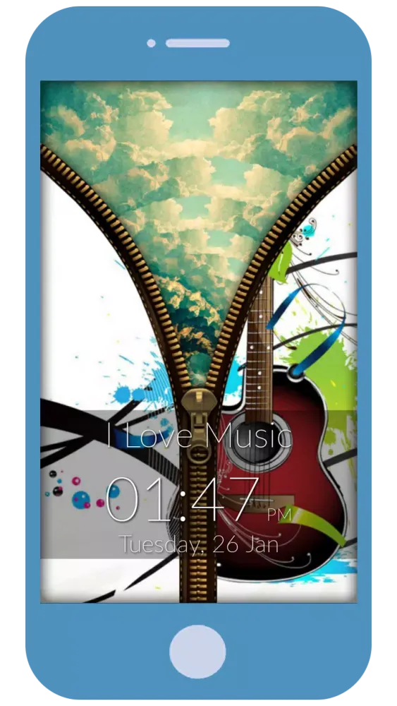 Music & Love Zipper LockScreen应用截图